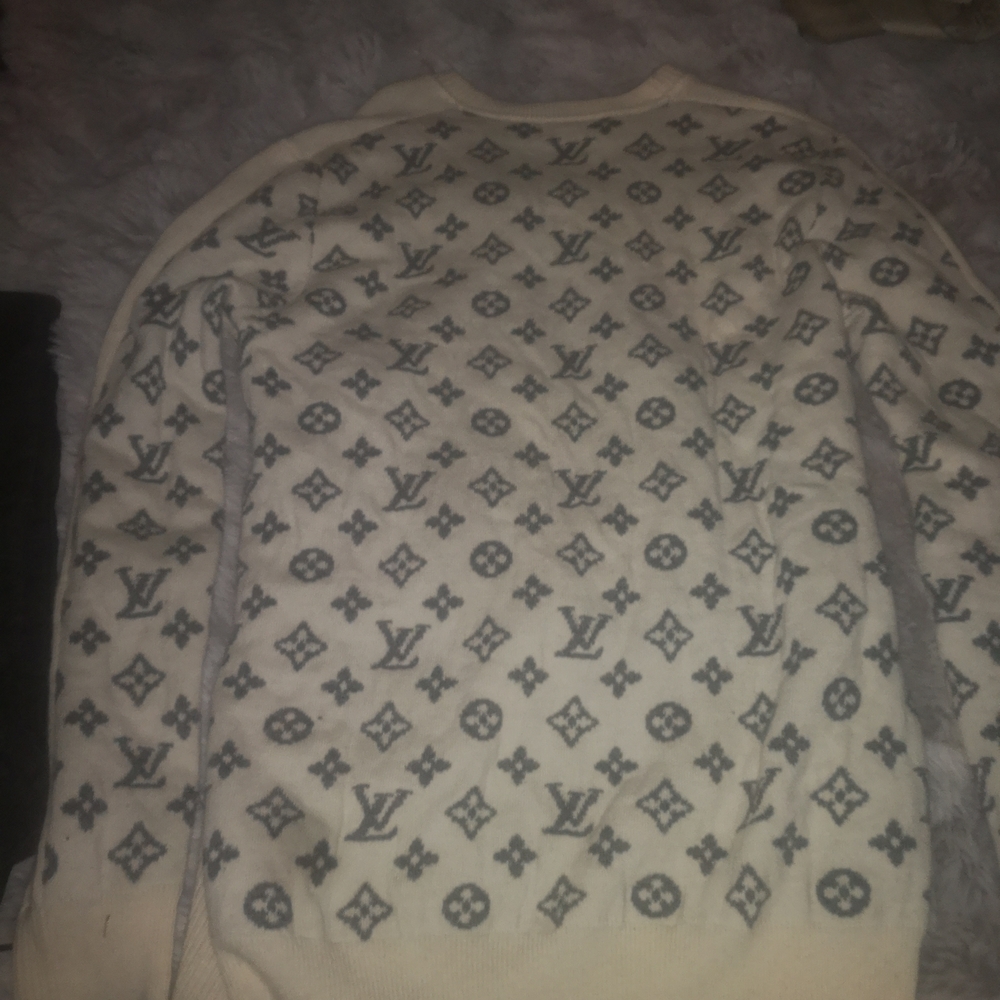 Louis Vuitton Cream and Gray Crewneck Sweater